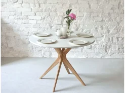 Mesa de comedor redonda 100cm Jubi Bold Verde Salvia