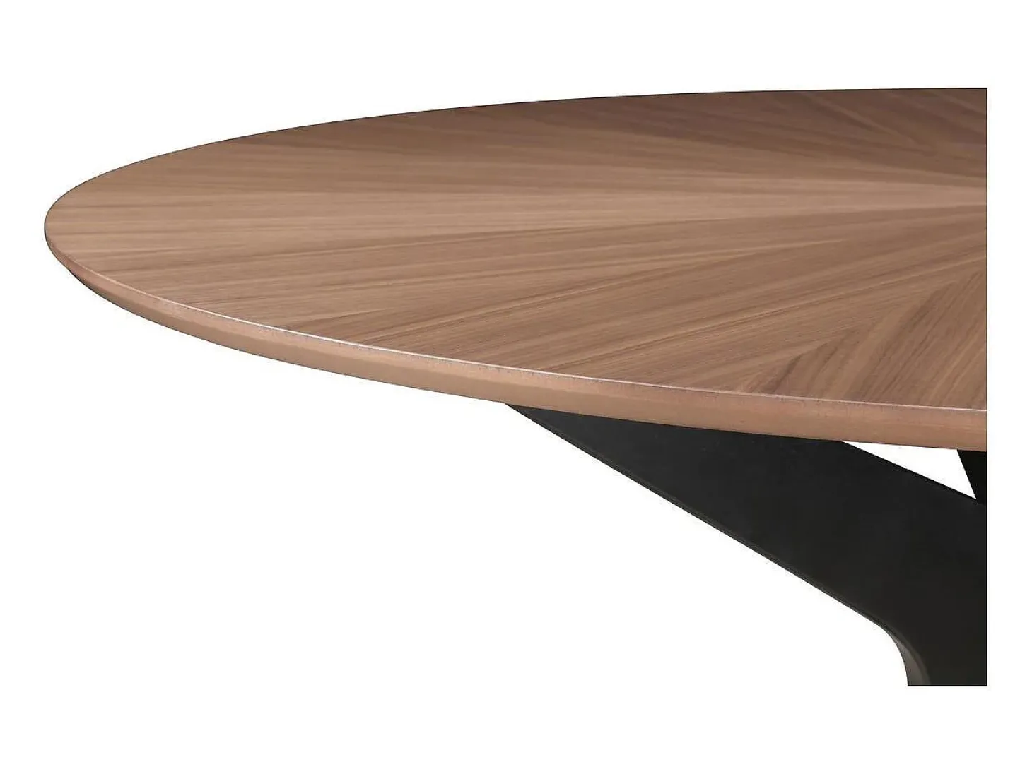 Mesa de comedor redonda de diseño en nogal 120 cm DIELLI