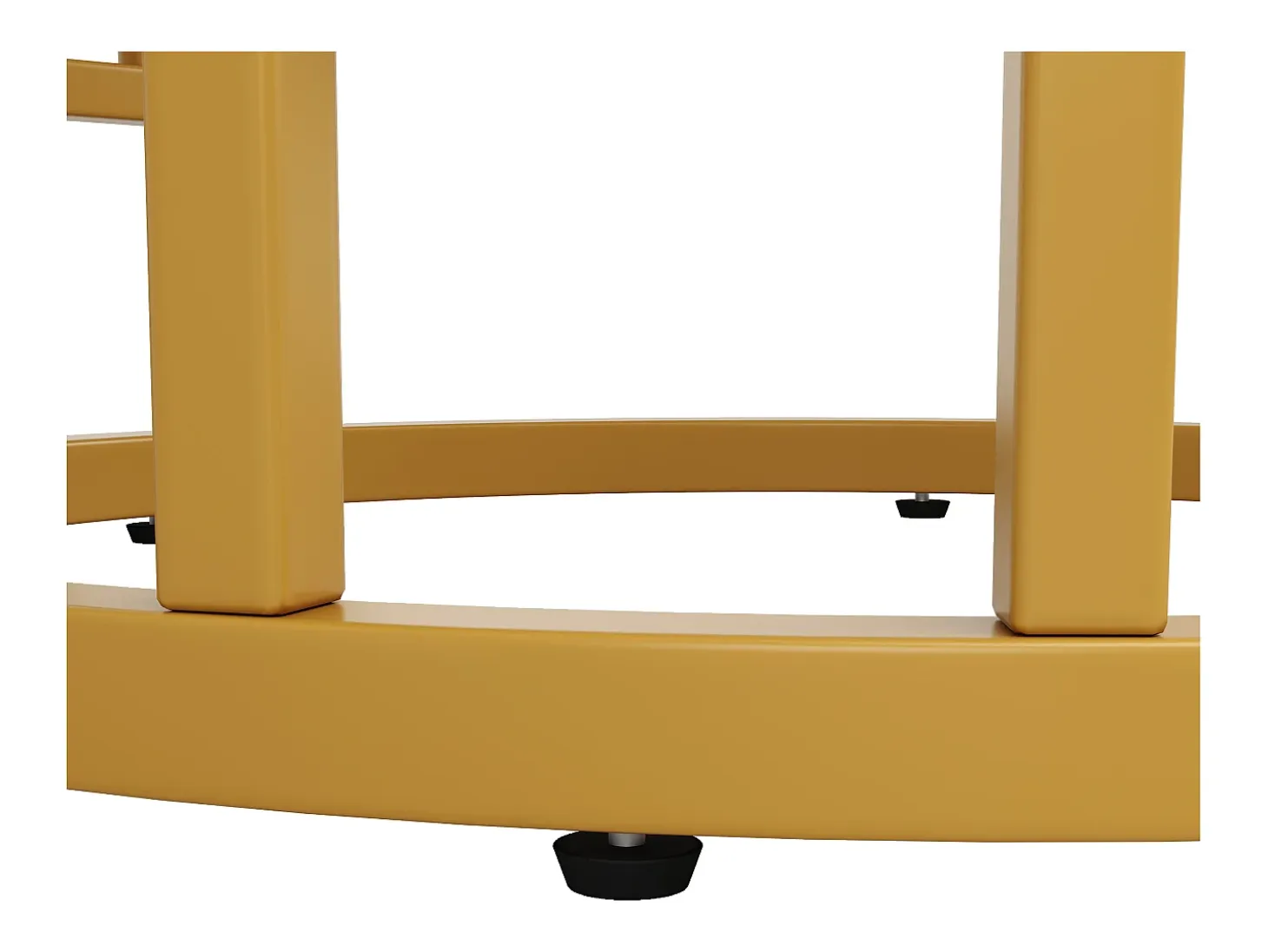 Mesa de comedor redonda de 80x80x76cm con tablero chapado efecto mármol blanco y estructura de metal dorado.
