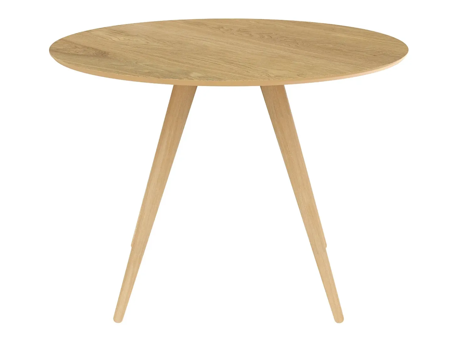 Mesa de comedor redonda de madera clara, 4 personas - Liwa