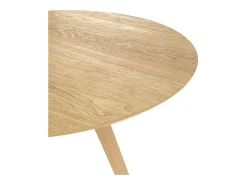 Mesa de comedor redonda de madera clara, 4 personas - Liwa