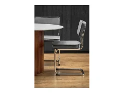 Mesa de comedor redonda de diseño Loco 120 cm en madera y mármol