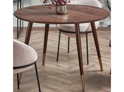 Mesa de comedor redonda de nogal GROIX