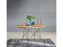 Mesa de comedor redonda de madera de mindy para 4 personas