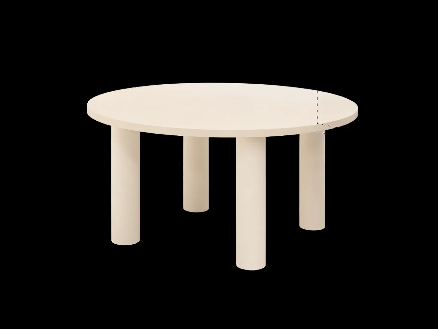 Mesa de comedor redonda de microcemento en tono blanco roto DECOWOOD de Ø140x75cm - LUCÍA - DECOWOOD