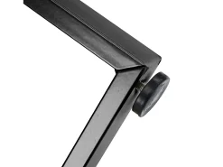 Mesa de comedor redonda de MDF con patas de metal, diseño moderno, estampado de mármol, color negro (100 cm de diámetro)