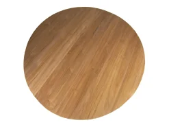 Mesa de comedor redonda de madera maciza KURIAL Ø130 cm – 6 plazas