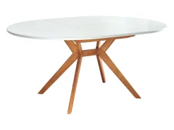 Mesa de comedor redonda extensible 110cm Biju Blanca Roble
