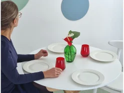 Mesa de comedor redonda extensible 90cm Jubi Rosa Antiguo | Pata de fresno
