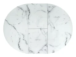 Mesa de comedor redonda extensible de mármol GALATEE 130-180cm