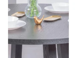 Mesa de comedor redonda en fresno natural (115cm) - Soho - Negro