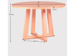 Mesa de comedor redonda en fresno natural (115cm) - Soho - Negro