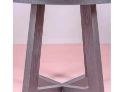 Mesa de comedor redonda en fresno natural (115cm) - Soho - Negro