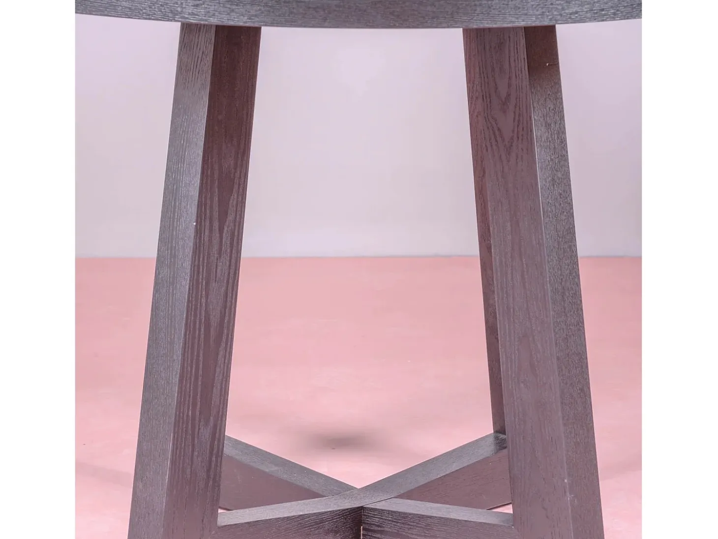 Mesa de comedor redonda en fresno natural (115cm) - Soho - Negro