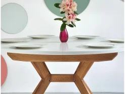 Mesa de comedor redonda extensible 110cm Biju Verde Salvia