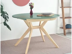 Mesa de comedor redonda extensible 120cm Biju Blanca Roble