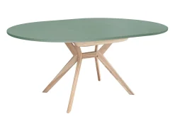 Mesa de comedor redonda extensible 120cm Biju Verde Salvia