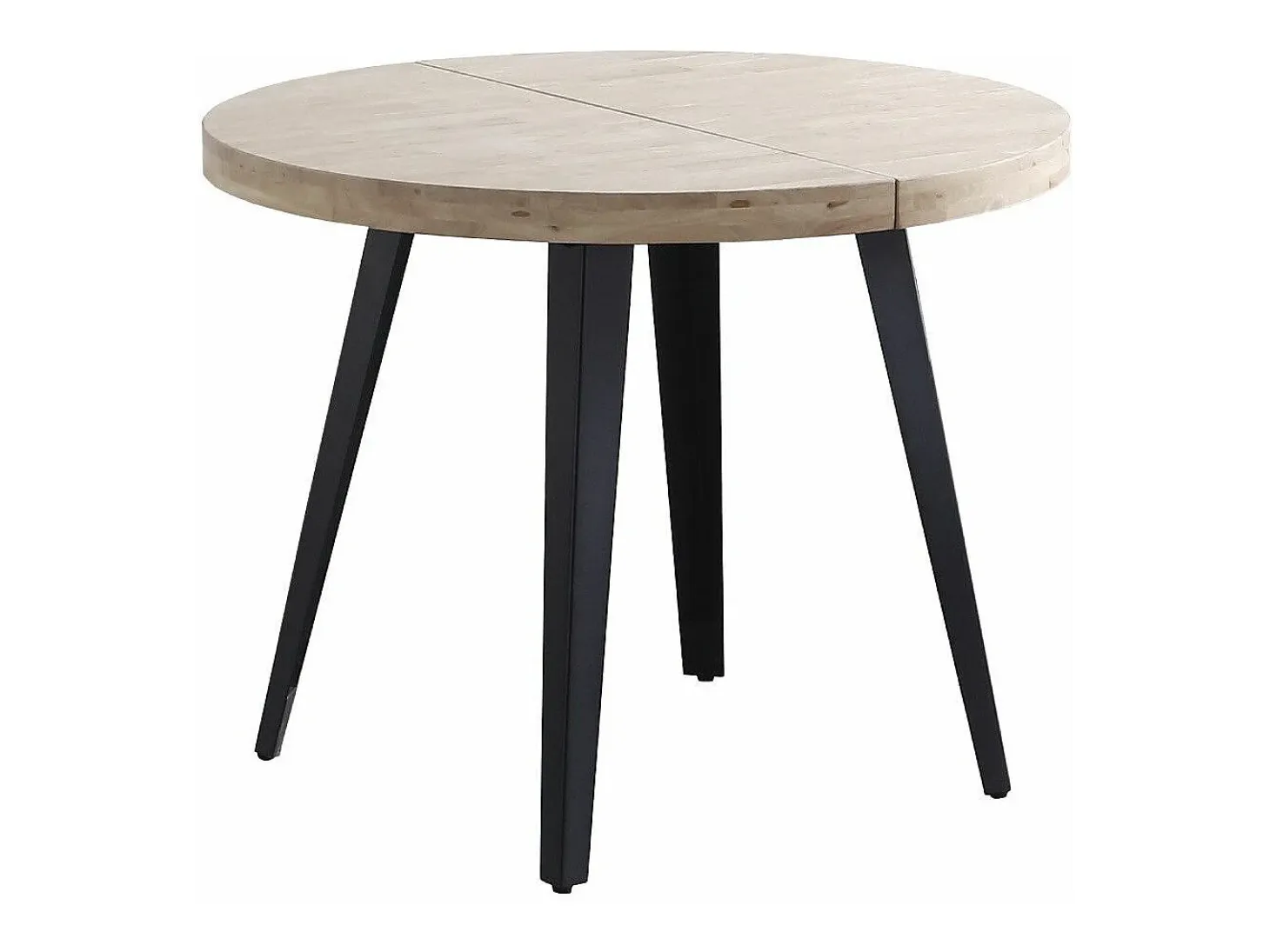 Mesa de comedor redonda extensible de 76x100x100-180 cm de madera clara Skadi