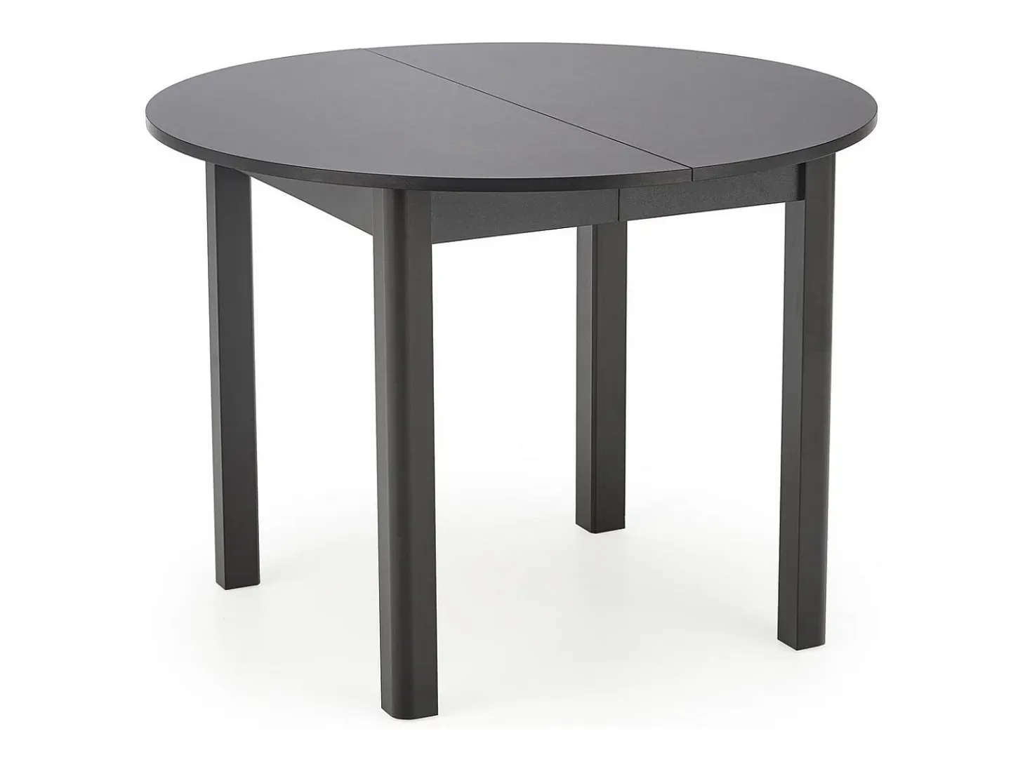 Mesa de comedor redonda extensible CARENE 100 cm, negra