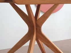 Mesa de comedor redonda extensible 100cm 5 personas Jubi Blanco Tiza | Pata de fresno