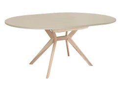 Mesa de comedor redonda extensible 110cm Biju Marrón Beige