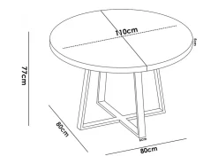 Mesa De Comedor Redonda Extensible Diseño Industrial Edison