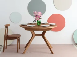 Mesa de comedor redonda extensible 110cm Biju Fresno