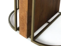 Mesa de comedor redonda fabricada en madera de mango maciza 150 cm