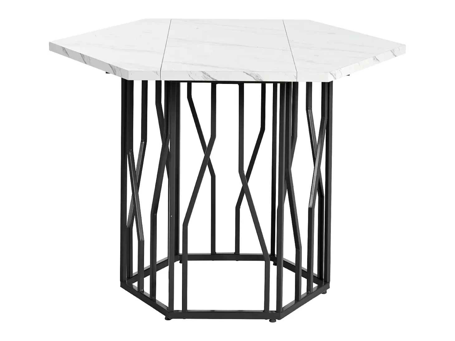 Mesa de comedor redonda moderna de mármol + patas de metal negras en forma de rama + 4 sillas ergonómicas de ante verde (115,5 x 100 x 75 cm)