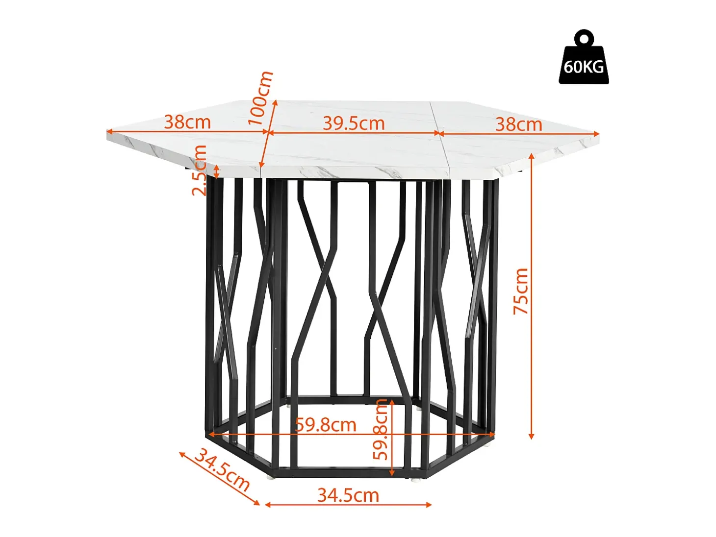 Mesa de comedor redonda moderna de mármol + patas de metal negras en forma de rama + 4 sillas ergonómicas de ante verde (115,5 x 100 x 75 cm)