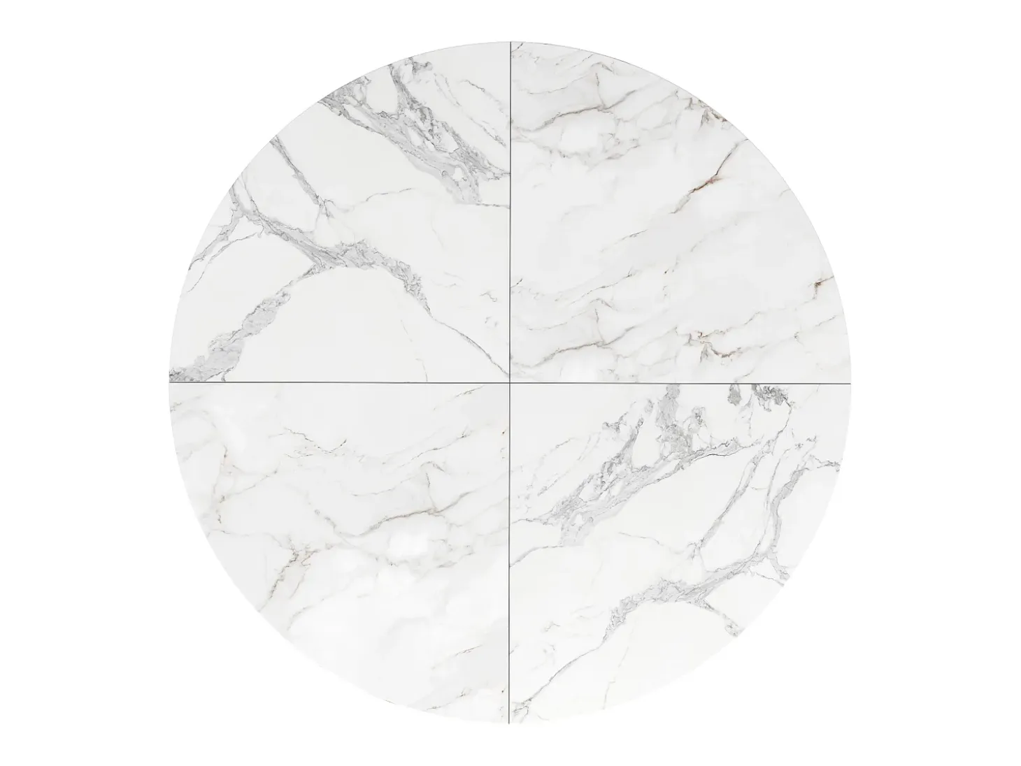 Mesa de comedor redonda moderna 100x100x76 cm 4-6 personas - patas de metal negro - blanco