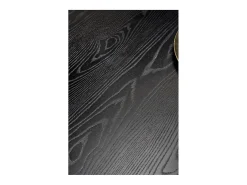 Mesa de comedor redonda negra de 120 cm con patas de acero Lady negras y doradas