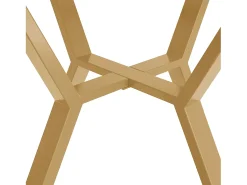 Mesa de comedor redonda para 4-6 personas - patas de metal dorado - blanco (100 x 100 x 75 cm)