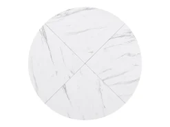 Mesa de comedor redonda para 4-6 personas - patas de metal negro - blanco (100 x 100 x 75 cm)