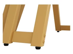Mesa de comedor redonda, patas de metal dorado, tablero de MDF efecto mármol, (100x100x76 cm)