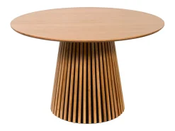 Mesa de comedor redonda para 4 personas de roble - Natural - CARMIZA