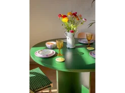 Mesa de comedor redonda tablero laminado de 3cm verde cedro 120cm