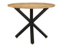 Mesa de comedor redonda 100x100x75 cm Madera de mango en bruto