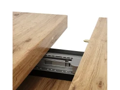 Mesa de comedor retráctil 158,5 x 80 cm - 6 a 8 personas - MDF - Natural