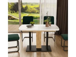 Mesa de comedor roble blanco/dorado 120x80x77.3 fenaro