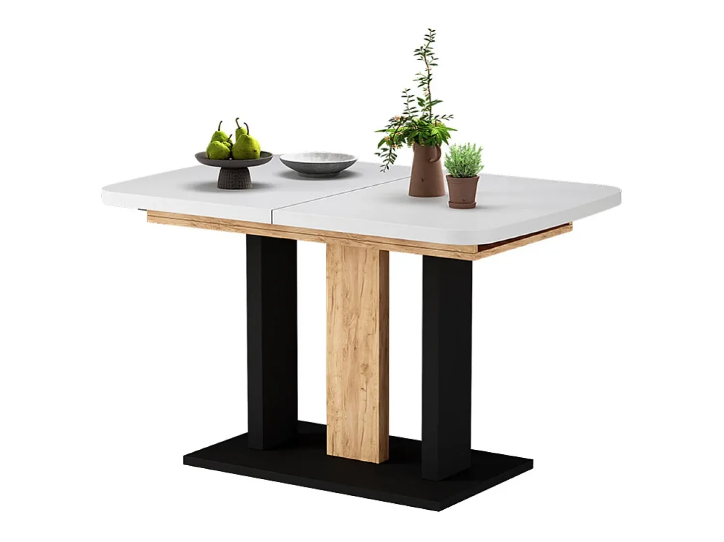 Mesa de comedor roble blanco/dorado 120x80x77.3 fenaro