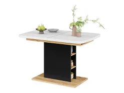 Mesa de comedor roble blanco/dorado 120x80x77.3 fenaro
