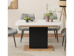 Mesa de comedor roble blanco/dorado 120x80x77.3 fenaro