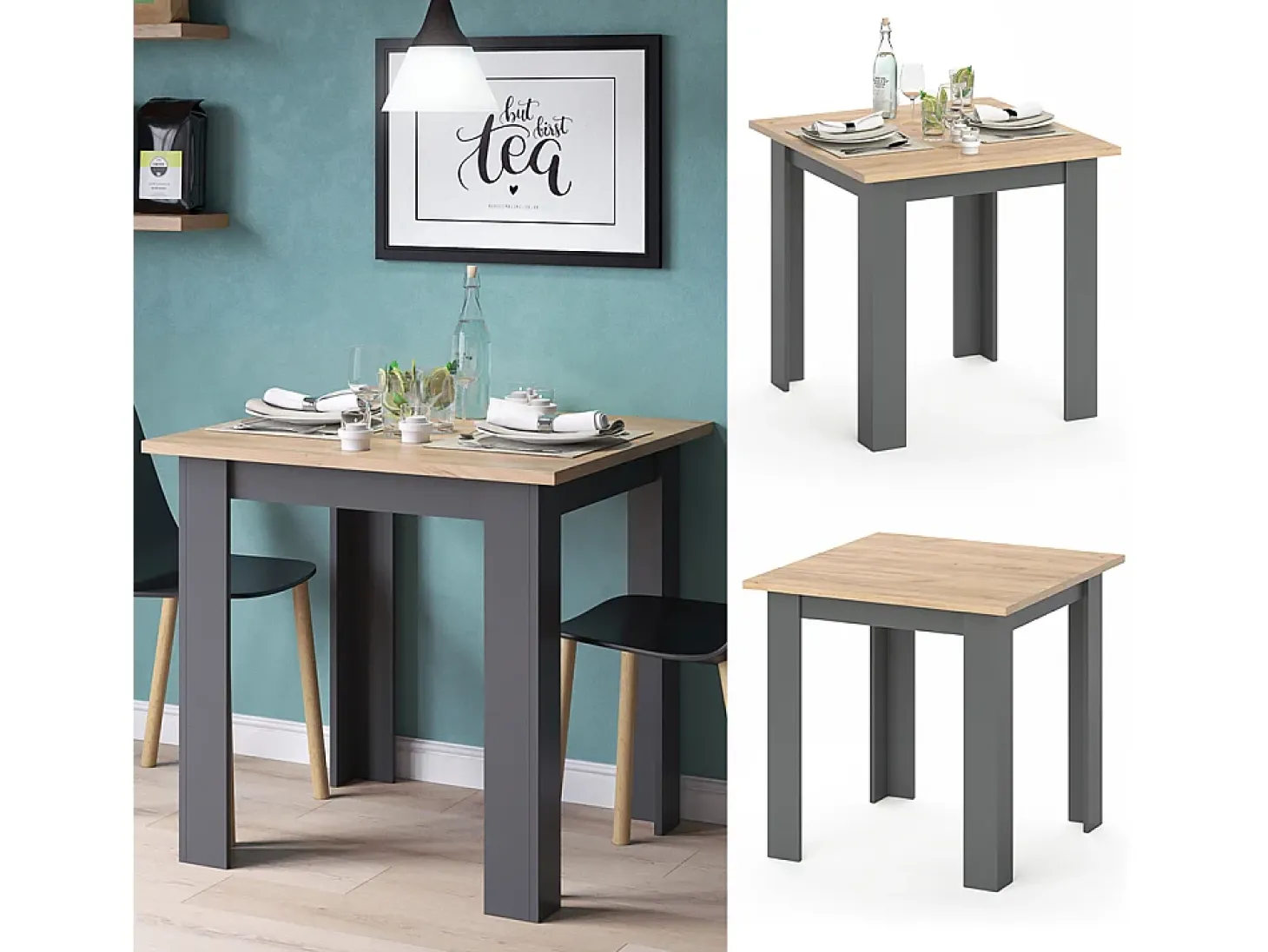 Mesa de comedor roble dorado 80x80x76.6 karlos
