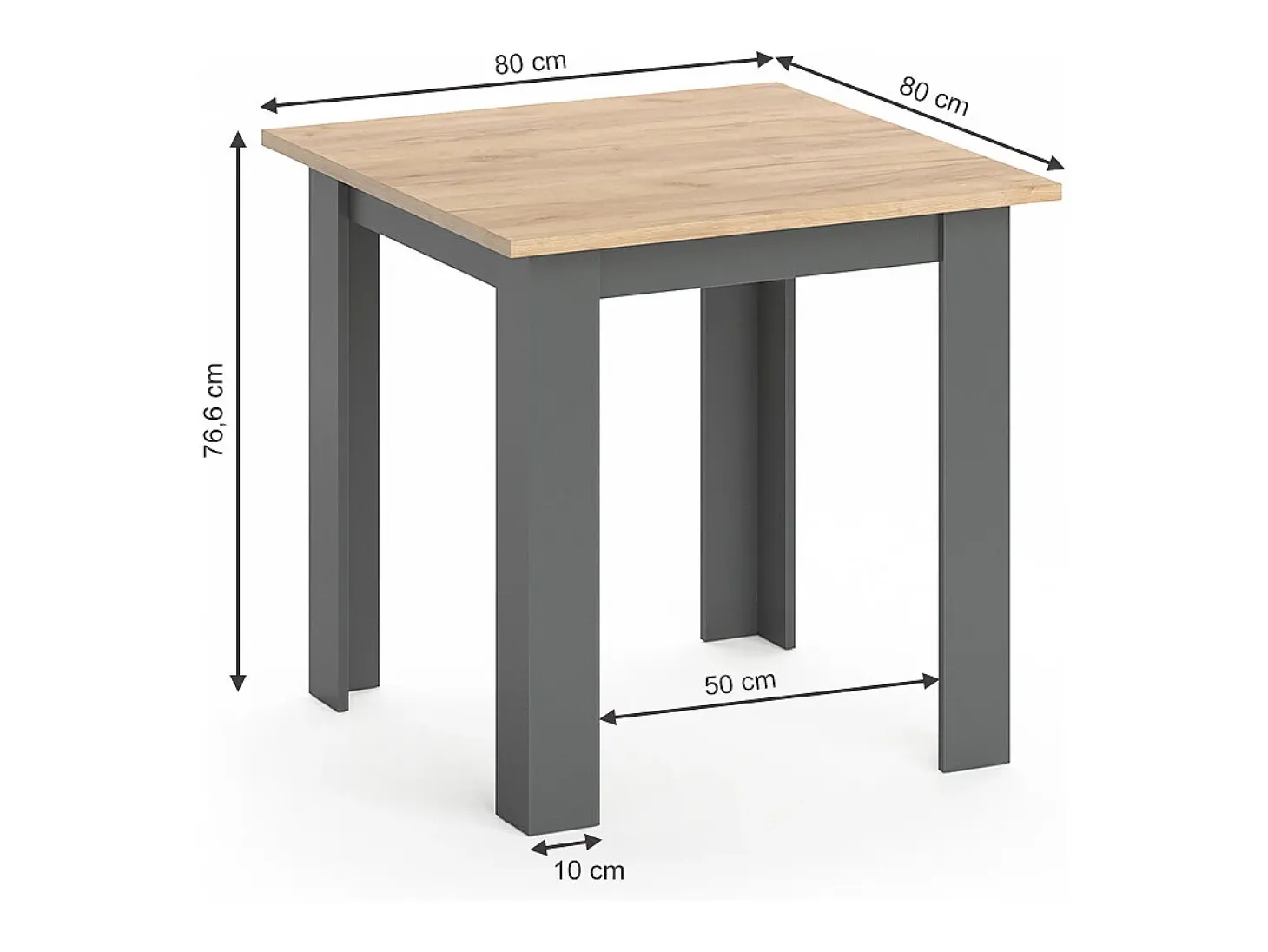 Mesa de comedor roble dorado 80x80x76.6 karlos