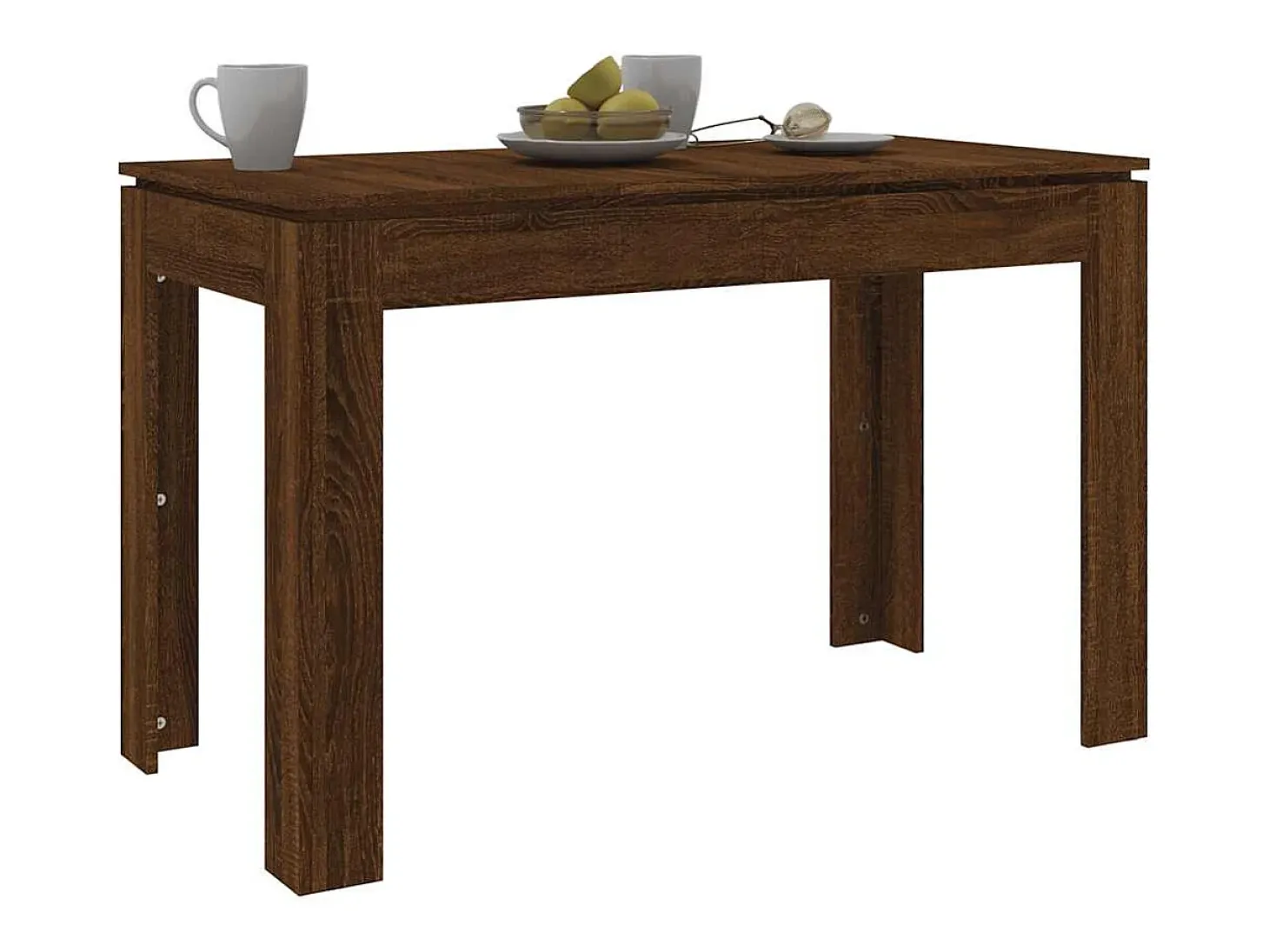 Mesa de comedor roble marrón 120x60x76 cm madera de ingeniería