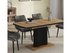 Mesa de comedor roble negro/dorado 120x80x77.4 fenaro