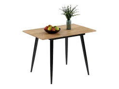 Mesa de comedor roble negro/dorado 80x70x75 beaver