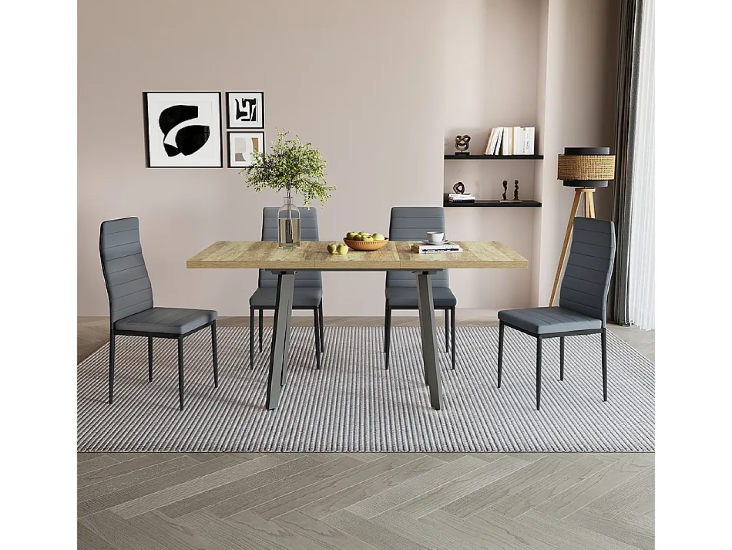 Mesa de comedor roble rústico/gris 160x80x76 tisko