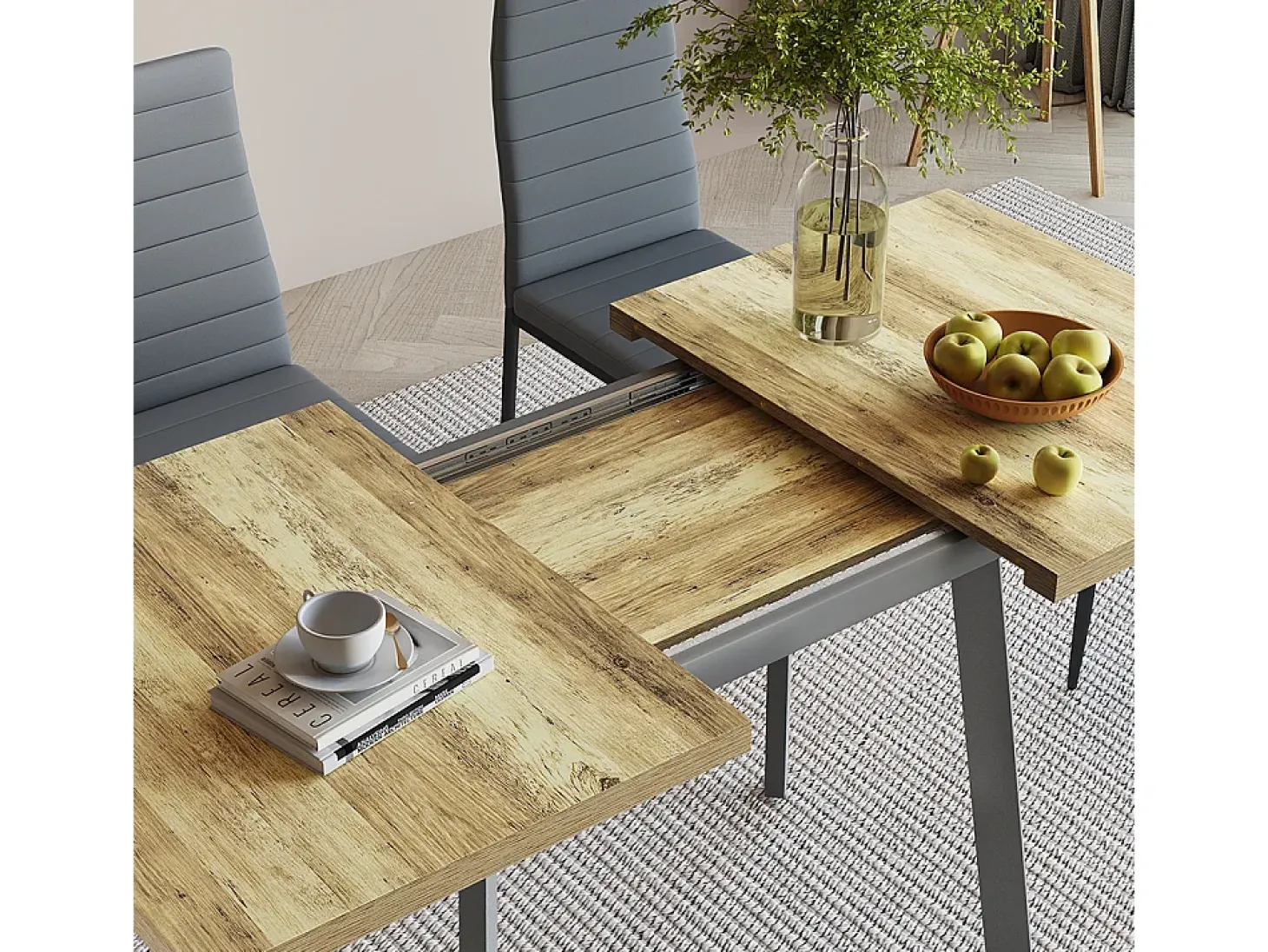 Mesa de comedor roble rústico/gris 160x80x76 tisko